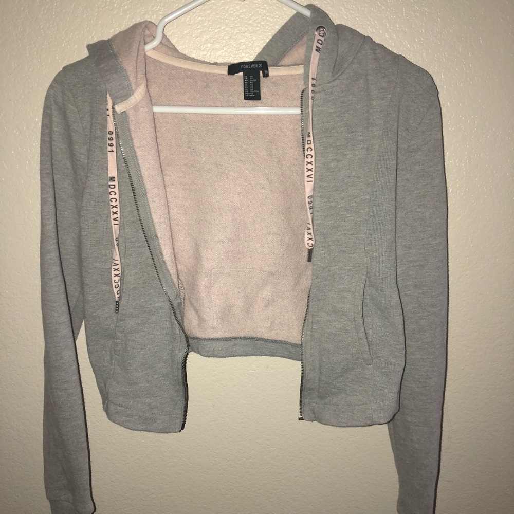 Pink and gray crop top